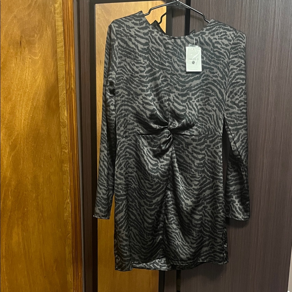 Forever 21 Black and Gray Animal Print Dress